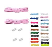 Rhys 2 Set Paia Elastici Lacci con Chiusura in Metallo, 100cm No Tie Lacci delle Scarpe Lacci Senza Nodo, per Scarpe da Ginnastica,Scarpe da Corsa, Scarpe Casual (Rosa)