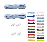 Rhys 2 Set Paia Elastici Lacci con Chiusura in Metallo, 100cm No Tie Lacci delle Scarpe Lacci Senza Nodo, per Scarpe da Ginnastica,Scarpe da Corsa, Scarpe Casual (Blu corallo)