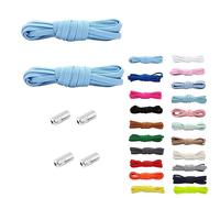 Rhys 2 Set Paia Elastici Lacci con Chiusura in Metallo, 100cm No Tie Lacci delle Scarpe Lacci Senza Nodo, per Scarpe da Ginnastica,Scarpe da Corsa, Scarpe Casual (Blu Cielo)