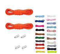 Rhys 2 Set Paia Elastici Lacci con Chiusura in Metallo, 100cm No Tie Lacci delle Scarpe Lacci Senza Nodo, per Scarpe da Ginnastica,Scarpe da Corsa, Scarpe Casual (Arancione)