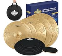 Rhythm Bytes Confezione di piatti con cuscinetti per sordina per batteria, set da 12 piatti e silenziatori per batteria, piatti silenziosi da 14"/16"/18"/20", sordina per batteria Pak da