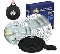 Rhythm Bytes Set di piatti a basso volume con silenziatori per batteria, 12 pezzi, set di piatti da 35,6 cm, 40,6 cm, 45,7 cm, 50,8 cm, 10 cm, 30,5 cm, 33 cm, 35,6 cm, 40,6 cm, 1 sordina per basso