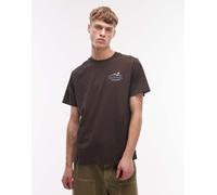 Rhythm - T-shirt nera con stampa di montagne sul retro-Nero M