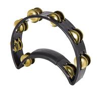 Rhythm Tech - Tamburello a mezzaluna con cimbalini in ottone, colore: Nero