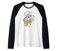 Rhythmic Ribbon Unicorn Gymnast Kawaii Rainbow Cute Maglia con Maniche Raglan