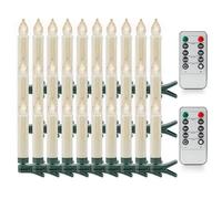 Rhytsing 30 Avorio Candele a Clip Natalizie Design Gocciolante per Albero di Natale, Candele LED a Batteria in Plastica con Timer e Telecomando, 2 Telecomandi Incluse - H 10,5 cm