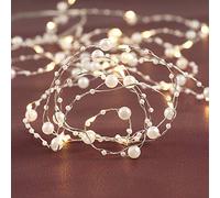 Rhytsing 4,5 m 36 LED ghirlanda di perle bianche con timer, catena di luci a batteria, luci fate, decorazione di nozze, festa di Natale