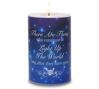 Rhytsing Candela commemorativa a batteria, senza fiamma, con funzione timer, candela LED in vera cera per la perdita di mamma, padre, commemorazione, funerale, lutto, 10 cm x 15 cm