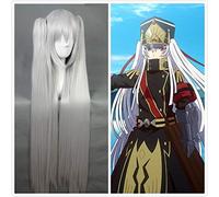 Ri: CREATORI Altair grigio argento coda di cavallo dritta lunga spessa resistente al calore capelli sintetici Prop Prop Halloween + protezione della parrucca gratuita