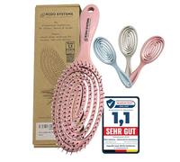 Ri|Do Systems Spazzola per capelli in paglia di grano biologico, senza tirare, per donne, uomini e bambini, spazzola districante professionale, spazzola per capelli spessi o ricci, rosa