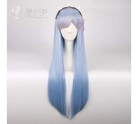 Ri: La vita in un mondo diverso da zero Parrucca cosplay Rem Ram Blu Ombre Capelli lunghi lisci sintetici Per adulti + Parrucca Cap Parrucca e copricapo