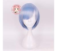 Ri: Zero Inizia la vita in un altro mondo Rem Old Short Straight Parrucca blu sintetica Cosplay per la festa in costume di Halloween MZ-090