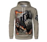 RIAAJ Teschio, felpa con cappuccio da uomo, con stampa 3D, con cappuccio, Gothic6, L