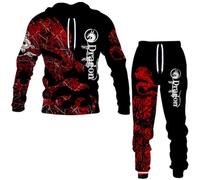 RIAAJ Teschio wolf - Tuta da jogging da uomo con cappuccio e pantaloni, Tuta da allenamento 8, XXXXXL