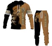 RIAAJ Teschio wolf - Tuta da jogging da uomo con cappuccio e pantaloni, Tuta da allenamento 9, XL