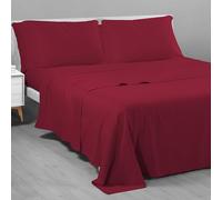 Riad Arredo Completo Letto Tinta Unita 100% Cotone Italiano Morbido Mano Percalle - Set Lenzuola Delicate Artigianale Made in Italy (Borgogna, Francese)