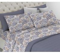 Riad Arredo Set Completo Letto 100% Cotone Morbido - Set Lenzuola con federe Mano Delicata Made in Italy (Brasil Grigio, Matrimoniale Maxi)
