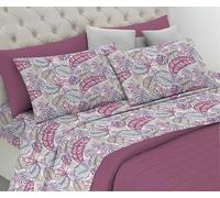 Riad Arredo Set Completo Letto 100% Cotone Morbido - Set Lenzuola con federe Mano Delicata Made in Italy (Brasil Rosa, Matrimoniale Maxi)
