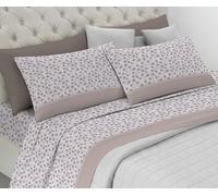 Riad Arredo Set Completo Letto 100% Cotone Morbido - Set Lenzuola con federe Mano Delicata Made in Italy (Miry Beige, Matrimoniale Maxi)
