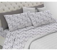 Riad Arredo Set Completo Letto 100% Cotone Morbido - Set Lenzuola con federe Mano Delicata Made in Italy (Lara Grigio, Matrimoniale Maxi)