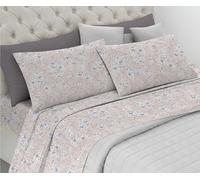 Riad Arredo Set Completo Letto in Flanella 100% Caldo Cotone Antipalline - Completo Lenzuola Morbide - Made In Italy (Sakura Beige, Matrimoniale)