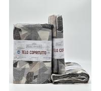 Riad Arredo Telo Arredo Copridivano Copritutto Moderno - Granfoulard Arredo Copriletto in Cotone Varie Fantasie - Tela Robusta Resistente Made in Italy (Picasso Grigio, 1 Piazza - 170x280 cm)