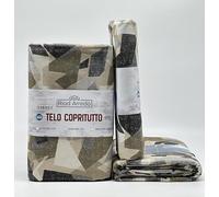 Riad Arredo Telo Arredo Copridivano Copritutto Moderno - Granfoulard Arredo Copriletto in Cotone Varie Fantasie - Tela Robusta Resistente Made in Italy (Picasso Tortora, 2 Piazze - 250x280 cm)