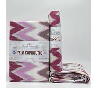 Riad Arredo Telo Arredo Copridivano Copritutto Moderno - Granfoulard Arredo Copriletto in Cotone Varie Fantasie - Tela Robusta Resistente Made in Italy (Lines Purple, 2 Piazze - 250x280 cm)