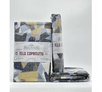 Riad Arredo Telo Arredo Copridivano Copritutto Moderno - Granfoulard Arredo Copriletto in Cotone Varie Fantasie - Tela Robusta Resistente Made in Italy (Picasso Blu, 2 Piazze - 250x280 cm)