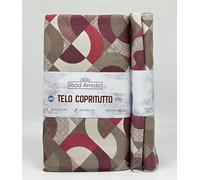 Riad Arredo Telo Arredo Copridivano Copritutto Moderno - Granfoulard Arredo Copriletto in Cotone Varie Fantasie - Tela Robusta Resistente Made in Italy (Copenaghen Bordeaux, 1 Piazza - 170x280 cm)