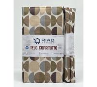 Riad Arredo Telo Arredo Copridivano Copritutto Moderno - Granfoulard Arredo Copriletto in Cotone Varie Fantasie - Tela Robusta Resistente Made in Italy (Tokyo Beige, 2 Piazze - 250x280 cm)