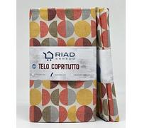 Riad Arredo Telo Arredo Copridivano Copritutto Moderno - Granfoulard Arredo Copriletto in Cotone Varie Fantasie - Tela Robusta Resistente Made in Italy (Tokyo Arancio, 1 Piazza - 170x280 cm)