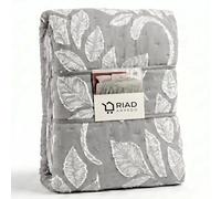 Riad Arredo Trapuntino Matrimoniale Primaverile Estivo Double Face Ricamato Morbida Microfibra 250x250 cm - Copriletto Trapuntato Leggero Elegante Moderno Anallergico (Clipper Grigio)