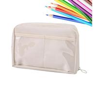 Riaisttd 12 Compartment Pen Case, Portable Organizer Bag, School Stationery Storage, Carrying Handle Pencil Bag, Spacious Pen Organizer, Durable Pencil Case 8.46x5.91x2.17 inches for Ruler, Marker