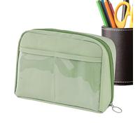 Riaisttd 12 Compartment Pen Case, Portable Organizer Bag, School Stationery Storage, Carrying Handle Pencil Bag, Spacious Pen Organizer, Durable Pencil Case 8.46x5.91x2.17 inches for Ruler, Marker