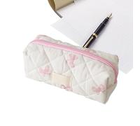 Riaisttd Aesthetic Pencil Pouch, Bow Pattern Pen Bag, Portable Stationery Case, Stylish Design, Multi Purpose Storage, 7,87 x 3,15 x 3,15 pollici for School Supplies, Toiletries, Cosmetics, rosa, Se