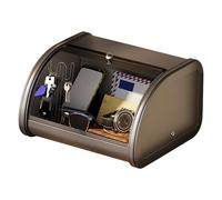 Riaisttd Bread Storage Container, Roll-Top Breadbox with Condiments Organizer and Spacious Interior, for Small Items Muffins Bakery Bread Kitchen Countertop Cabinet Pantry Shelf