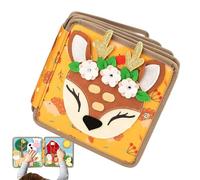 Riaisttd Busy Toy, Felt Activity Book, Kids Sensory Game, Early Education Development Board, 7.87x7.87x2.36 Inches, Soft Interactive Pages, for Cradle, Travel, Living Room, Bedroom