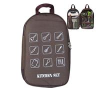 Riaisttd Camp Kitchen Organizer, Camping Utensils Set Bag, Waterproof Outdoor Tableware,14,96 x 9,06 x 1,18 Inches Perfect for Men, Women and Adults on Camping Trips, Outdoor Adventures, Colore: caffè