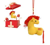 Riaisttd Cavallo Peluche - 2026 Mascotte Morbida Del Nuovo Anno Decor Per La Casa | Bambola Di Peluche Ciondolo Anno Cinese Del Cavallo - Per Feste Negozio Ristorante Tavolo Camera Da Divano Auto