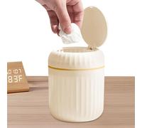 Riaisttd Light Luxury Desktop Trash Can, Paper Waste Press Bin with Lid, Chic Tabletop Garbage Can for Bedroom, End Table and Bedside Table, Ideal for Home Decor Stylish Waste Management