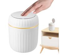 Riaisttd Light Luxury Desktop Trash Can, Paper Waste Press Bin with Lid, Chic Tabletop Garbage Can for Bedroom, End Table and Bedside Table, Ideal for Home Decor Stylish Waste Management