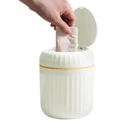Riaisttd Light Luxury Desktop Trash Can, Paper Waste Press Bin with Lid, Chic Tabletop Garbage Can for Bedroom, End Table and Bedside Table, Ideal for Home Decor Stylish Waste Management