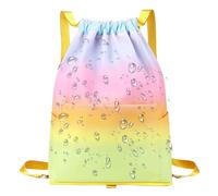 Riaisttd Pool Bags, Drawstring Backpack Tote, Large Capacity Organizer, Portable Lightweight Sack, 14.17x5.51x18.9 inches, Breathable Quick-Dry Fabric, for Water Sports, Gym, Swimming