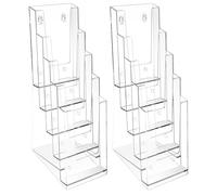 Riaisttd Porta opuscoli - Organizer trasparente a 5 ripiani in acrilico | Cornice divisoria per biglietti da visita, per documenti, poster, ufficio, reception, , sala conferenze, biblioteca