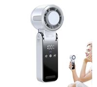 Riaisttd Portatile fan, Handheld Neck Fan, Energy-Saving Cooling Device with Digital Display, Silent Multi-Speed Settings, Silver, Ideal for Studio, Palestra, Workout, Hiking, Outdoor Use
