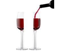 Riaisttd Red Wine Glass, Long Stem Crystal Half Cup For Wine, Halved Shape