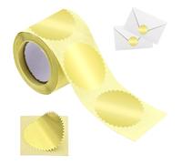 Riaisttd Sigilli Notarili,Etichette con Bordi Seghettati,100 Pezzi Adesive Etichette Metallizzate per Inviti Battesimo Matrimonio - Per Premi Inviti Matrimonio Baby Shower