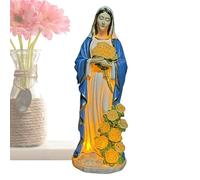 Riaisttd Statue da Esterno della Madonna,Statuetta Luminosa Da Giardino In Resina A LED Solare - Statua Della Madre Maria Per Esterno | Per Giardino Cortile Prato Patio Portico Paesaggio