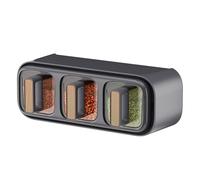 Riaisttd Wall-Mounted Seasoning Containers, Kitchen Storage Bottles Spoons, No-Punch Installation, Size About 11 x 30,5 x 10,5 cm, Ideal for Home Cooking and Condiment Storage Material Pet/pp